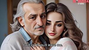 Mia and Papi - Horny Old Grandpappa Tames Virgin Teen Turk. Raw Power Over Young Desire.