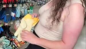 Omg, remote control Lovense play in public Ace Hardware store, hidin’ back orgasms!