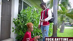 stepbro and tutor double-team stepsister in blowjob and missionary fucking with orgasms 😈💦