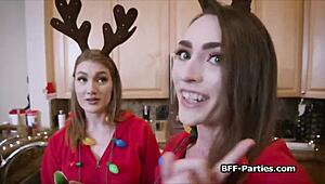 Hey, Xmas Baking Turns Into A Cock-Sharing Foursome?