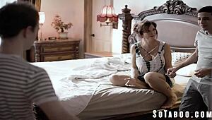 Heartless Stepbrothers DP Helpless Sick Stepmom in Wild Threesome