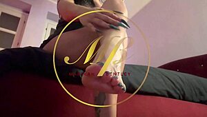 Be humiliated and fingered by a goddess in fishnets and boots.