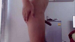 Damn! Hot ladyboy stroking hard on cam for you