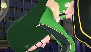 tsuyu asui fucks in pov park scene from boku no hero. big ass tits bounce uncensored.