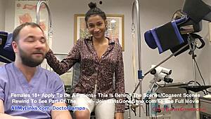 Miss Mars as Guinea Pig for Doctor Tampa's E-Stim Tests