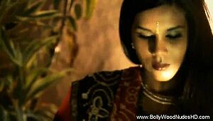 Exotic Indian Beauty Strips Naked In Sensual Dance.