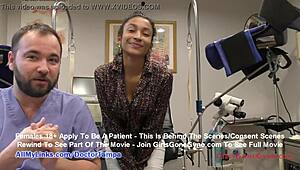 Miss Mars as Guinea Pig for Doctor Tampa's E-Stim Tests