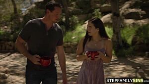 omg, stepcousins banging hard at family reunion outdoors, so wild! 😱