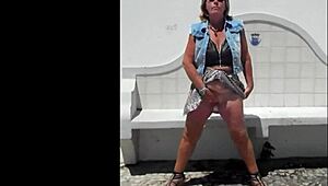 Suzi flashes and masturbates publicly outdoors 😏