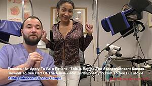 Miss Mars as Guinea Pig for Doctor Tampa's E-Stim Tests