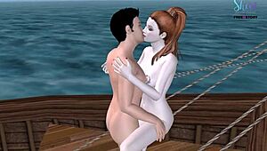 Cute Couple Having Fun In The Pirate Ship - Animated 3d Cartoon Porn