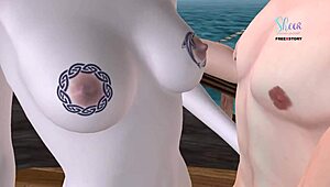 Cute Couple Having Fun In The Pirate Ship - Animated 3d Cartoon Porn