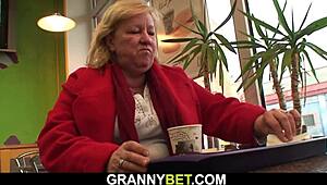 i picked up a blonde granny with huge boobs at cafe