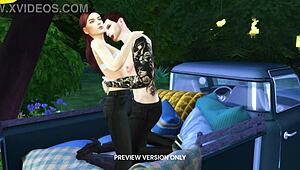 Flirting vampire muff dives in 3d hentai gangbang