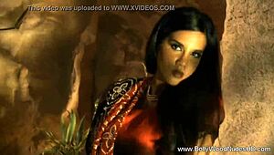 Exotic Indian Beauty Strips Naked In Sensual Dance.