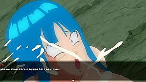 Super slut Z tournament parody in Dragon Ball game ep 4. Maron gets fucked hard by old pervert Master Roshi in wild action.