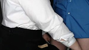 slutty secretary teases boss's monster cock in stockings.