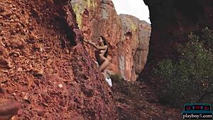 Perfect All Natural Milf Gloria Sol Outdoor Striptease In The Mountains