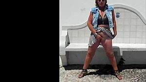 Suzi flashes and masturbates publicly outdoors 😏