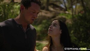 omg, stepcousins banging hard at family reunion outdoors, so wild! 😱