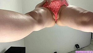 Displaying my shaved cameltoe in various tight wet panties