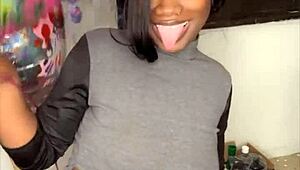 Petite Teen Sucks Massive BBC on Birthday