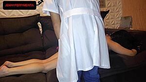 Uncovered! My Wife's Secret Blowjob with the Masseuse at Home!