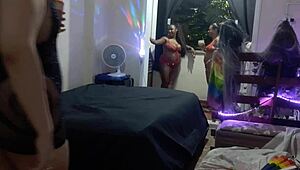 Got naked at the party with several women.