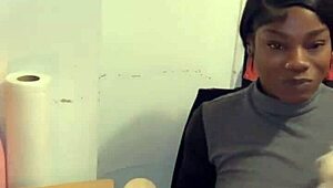 A petite woman receives a large black cock on her birthday.
