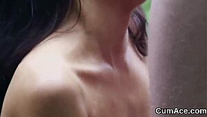 Foxy Beauty Swallows Jizz Load After Facial