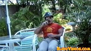 Ever wonder how vintage hunks bareback in a homosexual threeway with intense cocksucking and rimjobs?