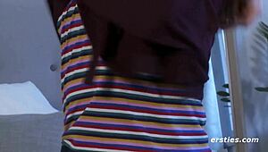 First time homemade video of Norwegian beauty rubbing her hairy pussy
