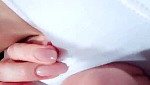 Amateur female gives sloppy blowjob and licks balls in POV