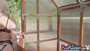 Petite Blonde Kiara Cole Posing Naked in Garden