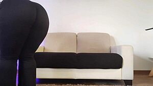 Pawg’s curvaceous figure is well captured by her tight clothing as she cleans her apartment.