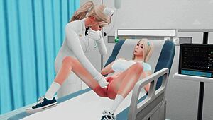 Futanari nurse sets up hard anal and facefuck for boss's wife in anime