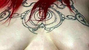 Sexy BBW Intensely Massages Her Big Natural Tits with Oil