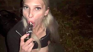 blonde gets all holes fucked before home 😈