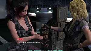 The first mission accomplished: A curvaceous trio celebrates in an animated game