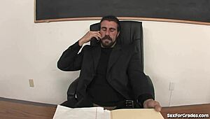 Pigtailed Teen Slut Sucks Big Cock, Fucks Teacher Hard