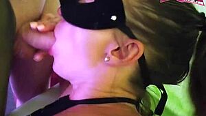 German housewife gets her first taste of a threesome at a swinger party with elderly men