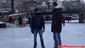 Real dutch hooker getting rimmed, wanna see how she takes it close-up?