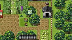 Tanned girl Natsuki in hentai game exhibitionist scene