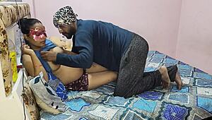 This Indian desi pregnant wife gets taken doggy style in her 9th month in the bedroom.
