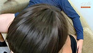 Intense wife sharing threesome blowjob