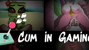 Tanned girl Natsuki in hentai game exhibitionist scene