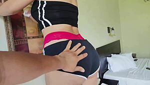 Stepmom Cleaning Room In Sexy Shorts, I Couldn't Resist Her Big Ass