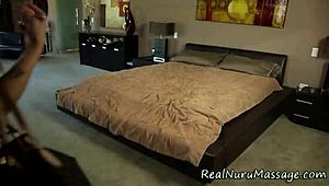 cum mouthed nuru masseuse giving hardcore massage