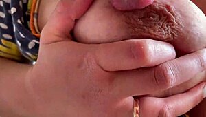 My step aunt's big hot tits always steal the show at home