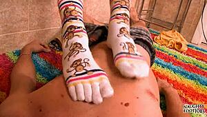 Keeani's Slutty Little 18+ Feet Give Intense Footjob In Socks